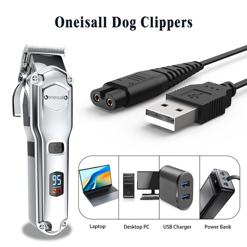 BOEEA USB Charging Cable Cord for oneisall Low Noise Dog Clippers Model RFC-676 Only- Fit for oneisall Rechargeable Stainless Steel Blade Pet Shaver - Image 3